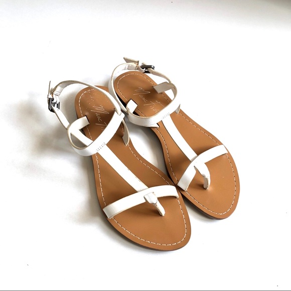 Marc Fisher Shoes - Marc Fisher White Rian Leather Sandals 6.5